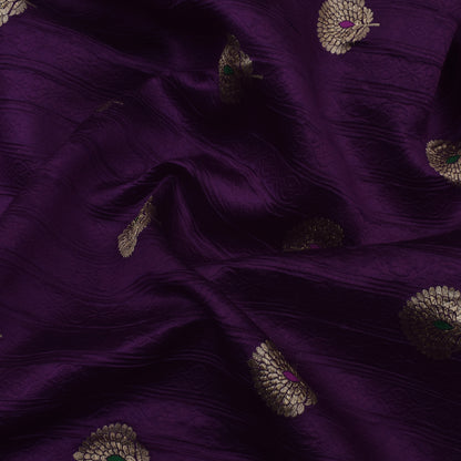 Purple Color Katan Meena Brocade Fabric