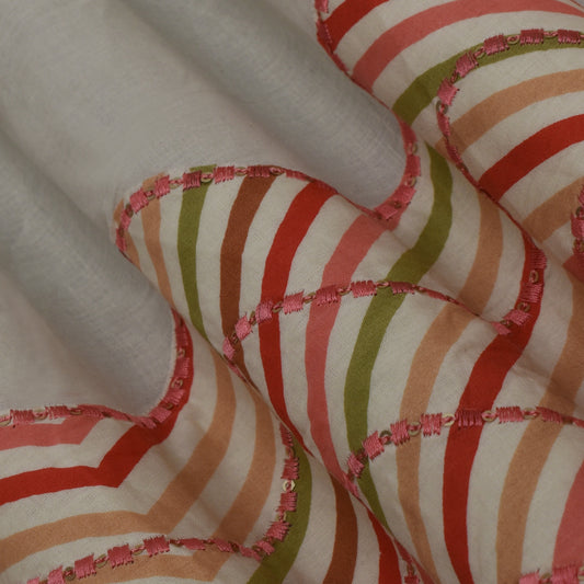 Multi Colored Kora Cotton Plazo Fabric