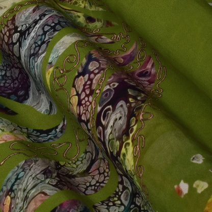 Multi Color Crepe Print Fabric