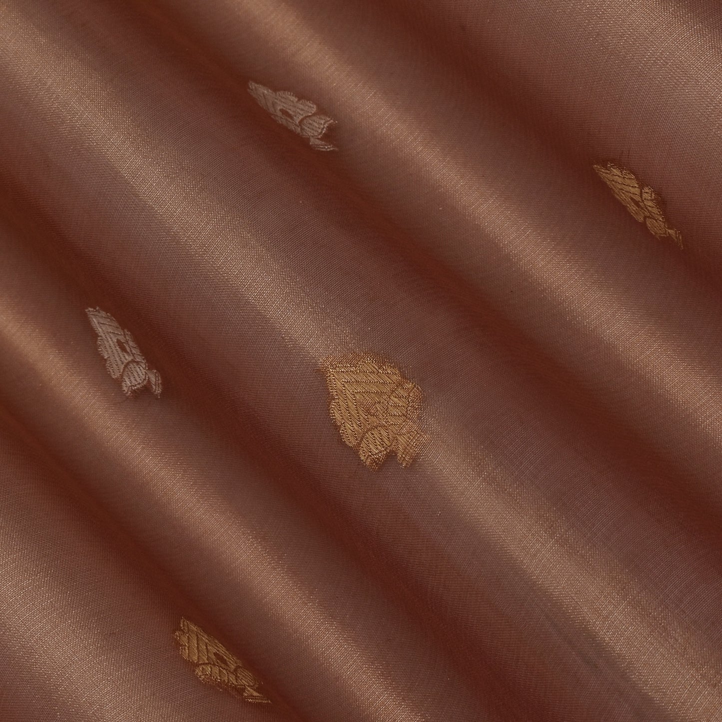 Peach Color Organza Tissue Booti Fabric