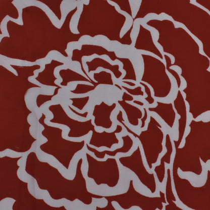 Red Color Georgette Digital Satin Print Fabric