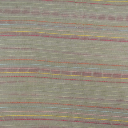 Off White Color Chanderi Kantha Work Tie And Dye Fabric