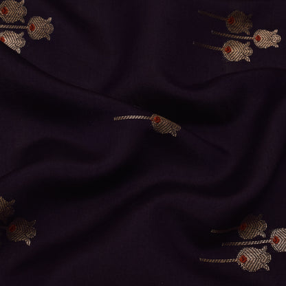 Purple Color Munga Brocade Fabric