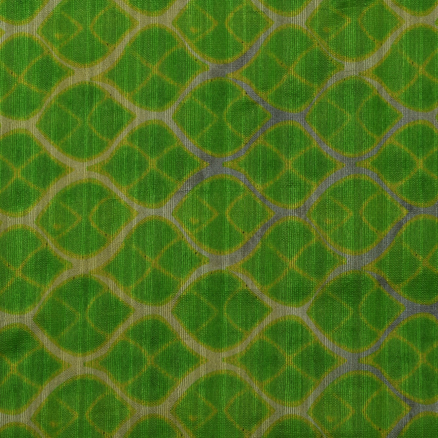 Parrot Green Color Tussar Silk Print Fabric