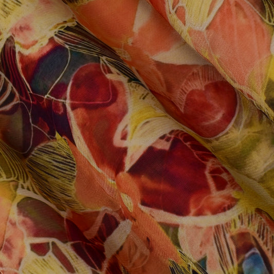 Multi Color Organza Print Fabric