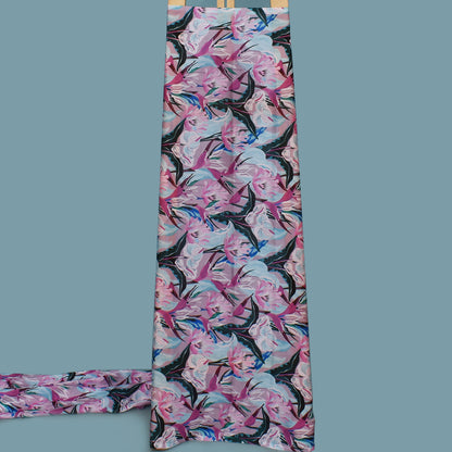 Multi Color Georgette Satin Print Fabric