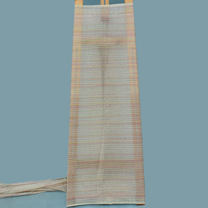 Off White Color Chanderi Kantha Work Tie And Dye Fabric