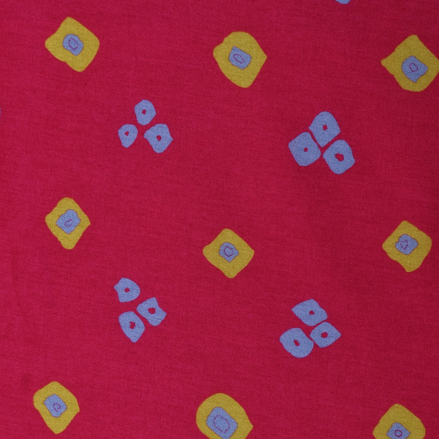 Deep Pink Color Slub Tussar Print Fabric