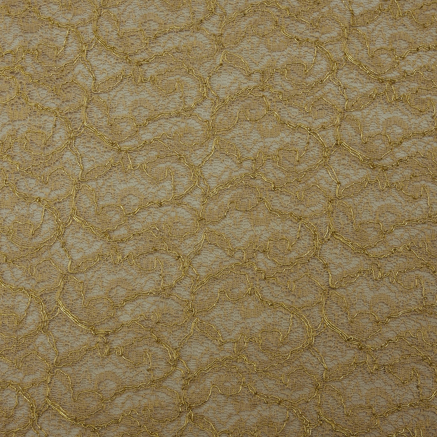 Beige Color Chantilly Net Fabric