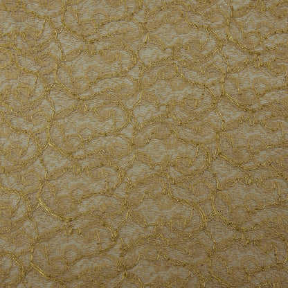 Beige Color Chantilly Net Fabric