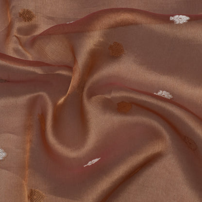 Peach Color Organza Tissue Booti Fabric