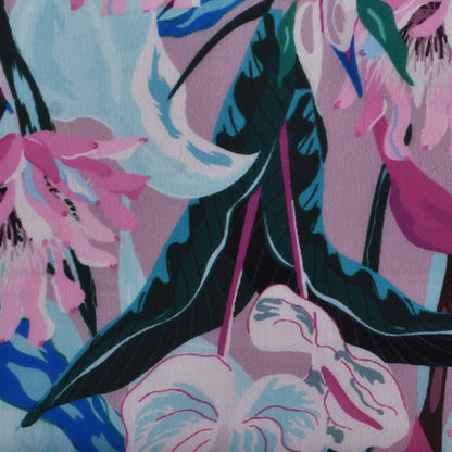 Multi Color Georgette Satin Print Fabric