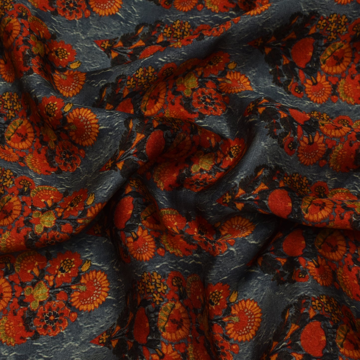 Multi Color Modal Satin Print Fabric