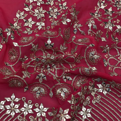 Rani Color Georgette Embroidery Fabric