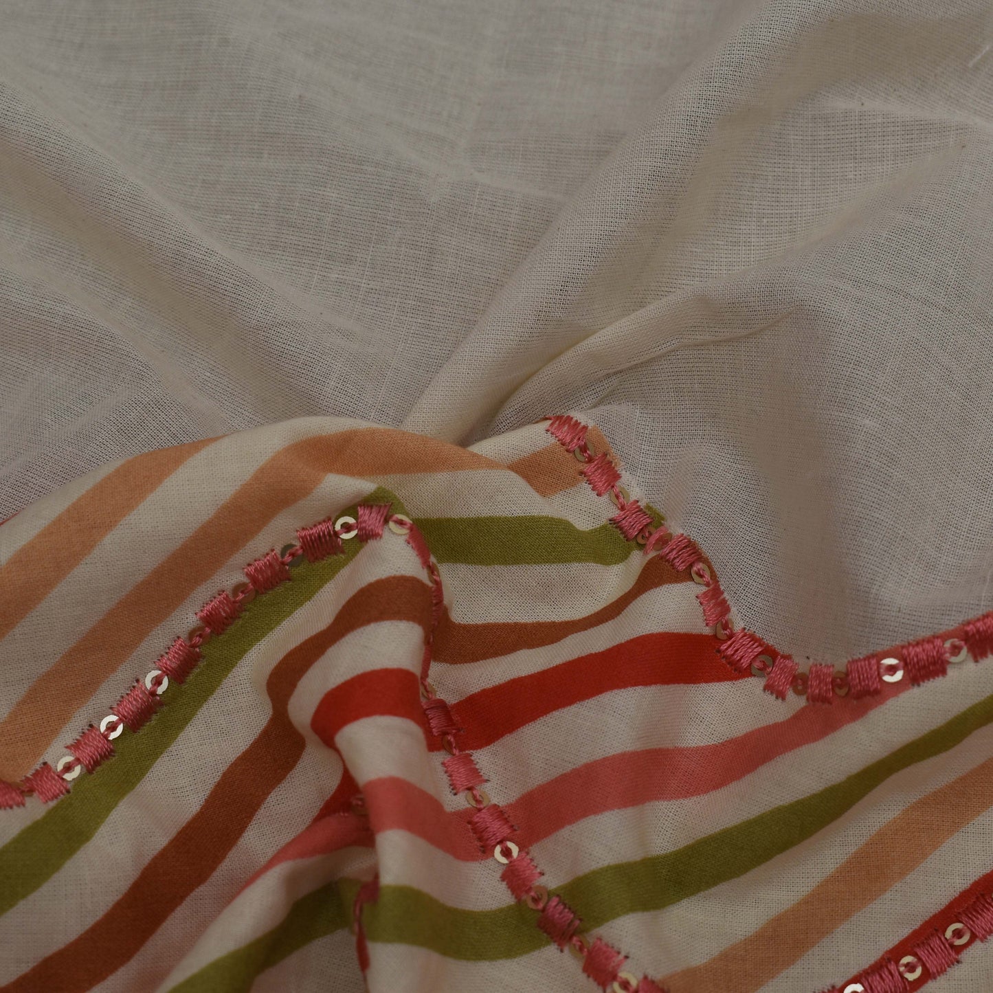 Multi Colored Kora Cotton Plazo Fabric