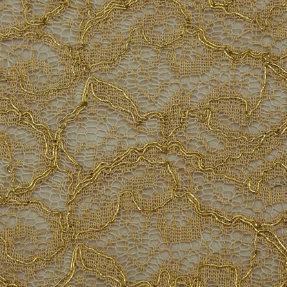 Beige Color Chantilly Net Fabric