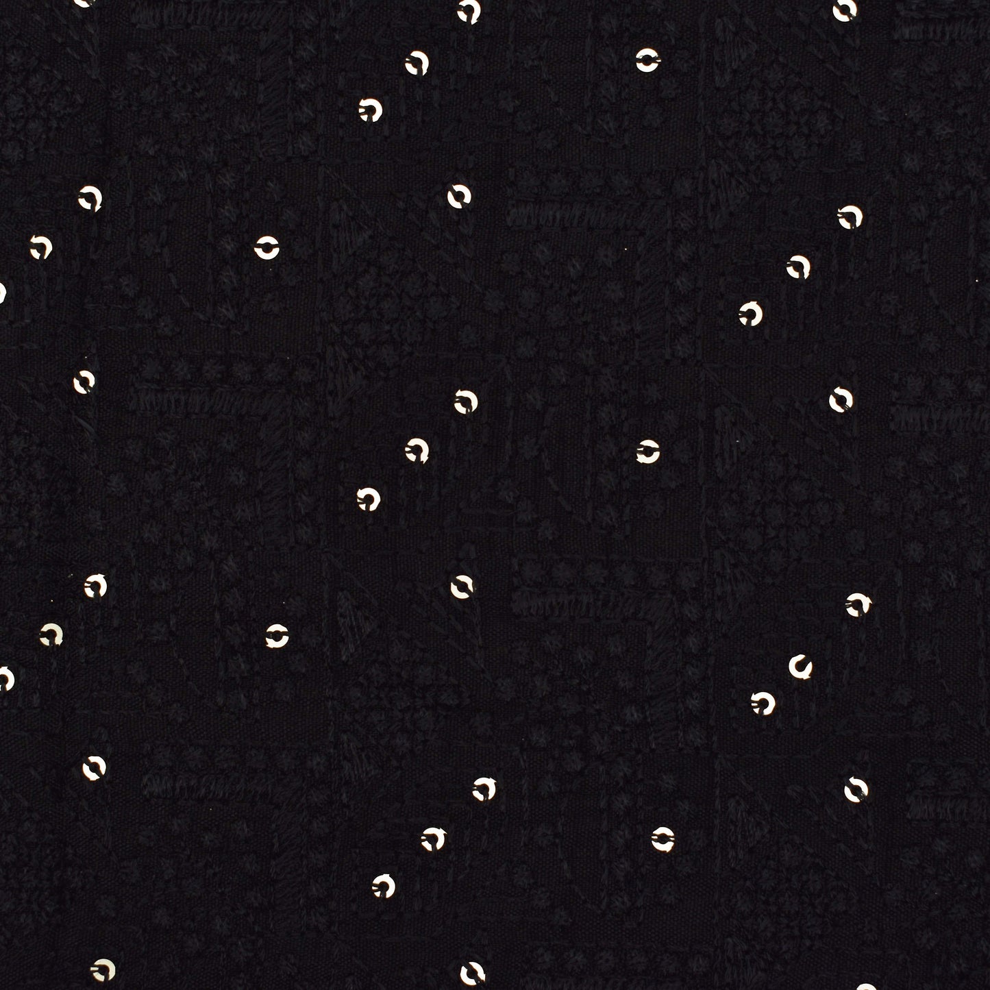 Black Color Nokia Silk Embroidery Fabric