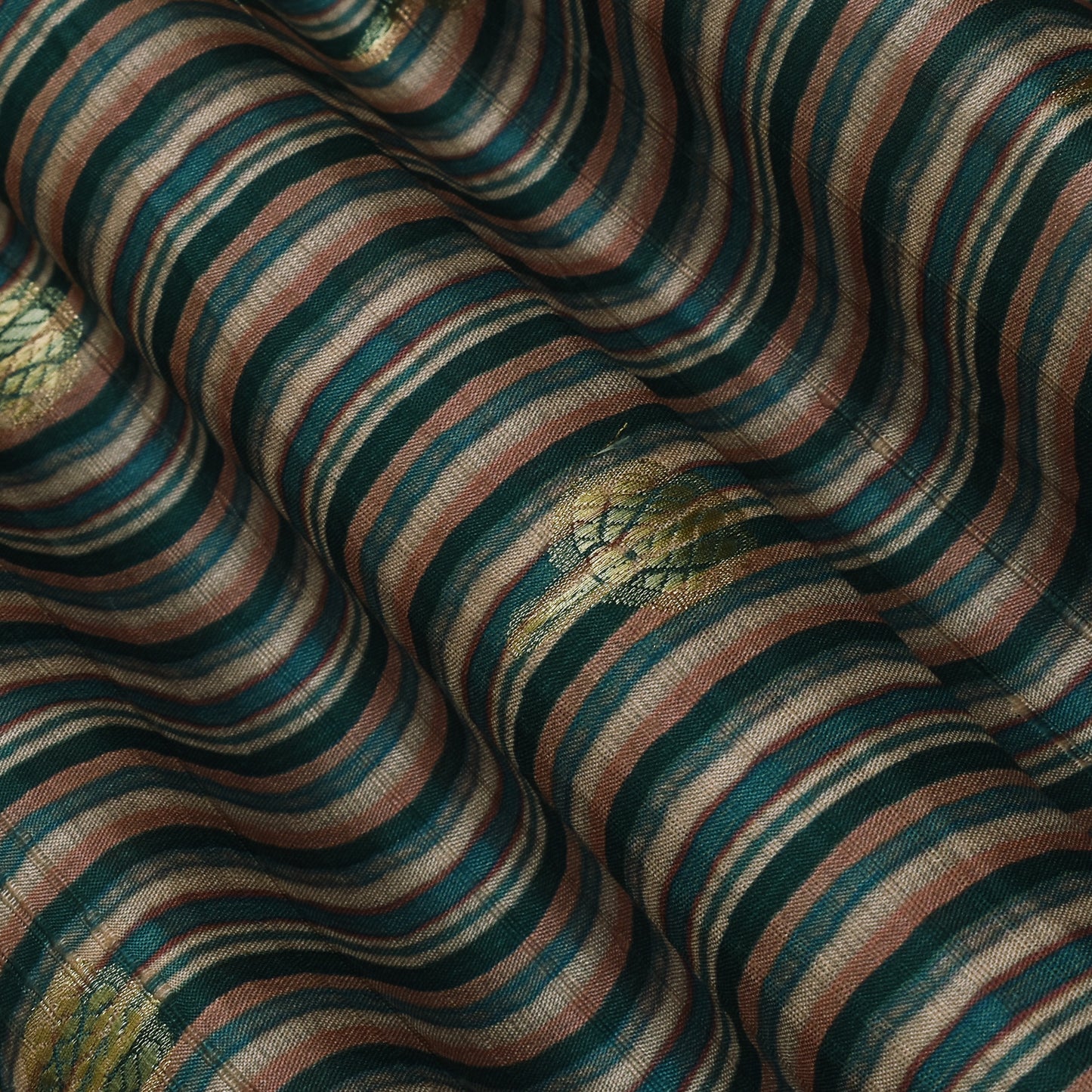 Multi Color Gicha Silk Hybrid Print Booti Fabric