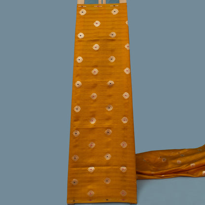 Mustard Color Katan Meena Brocade Fabric