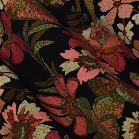 Multi Color Crepe Print Fabric