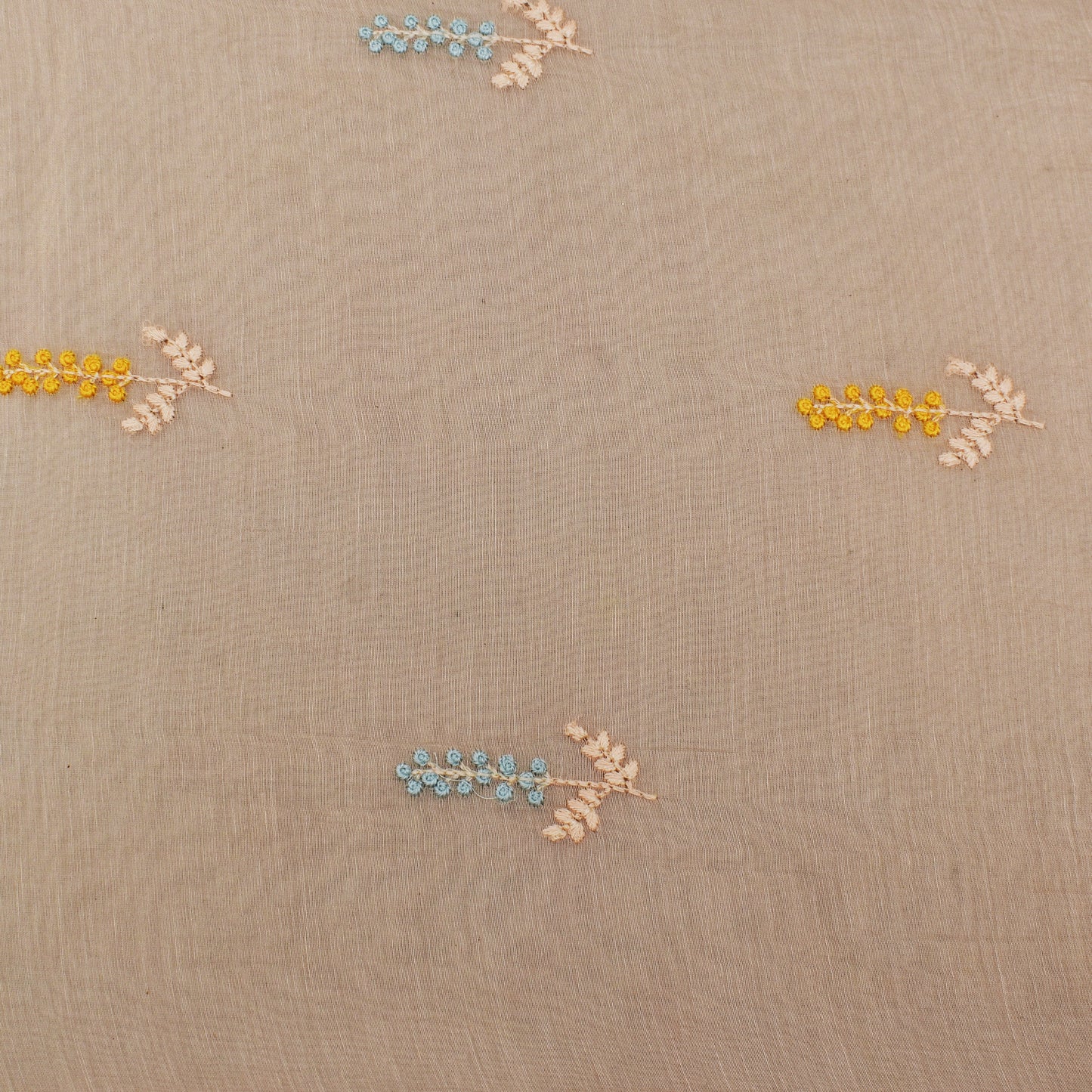 Peach Color Chanderi Booti Fabric
