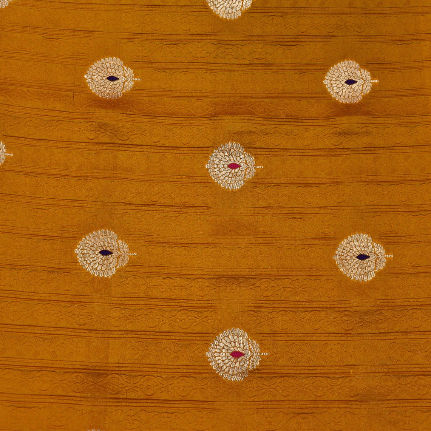 Mustard Color Katan Meena Brocade Fabric