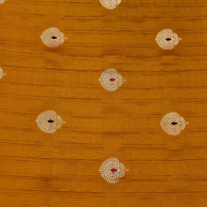 Mustard Color Katan Meena Brocade Fabric