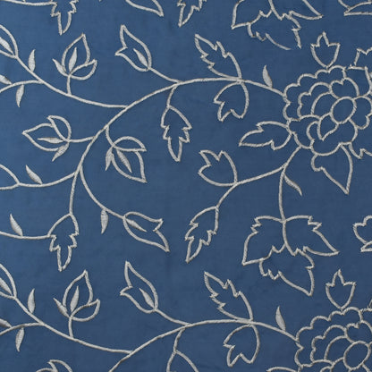 Blue Color Organza Embroidery Fabric