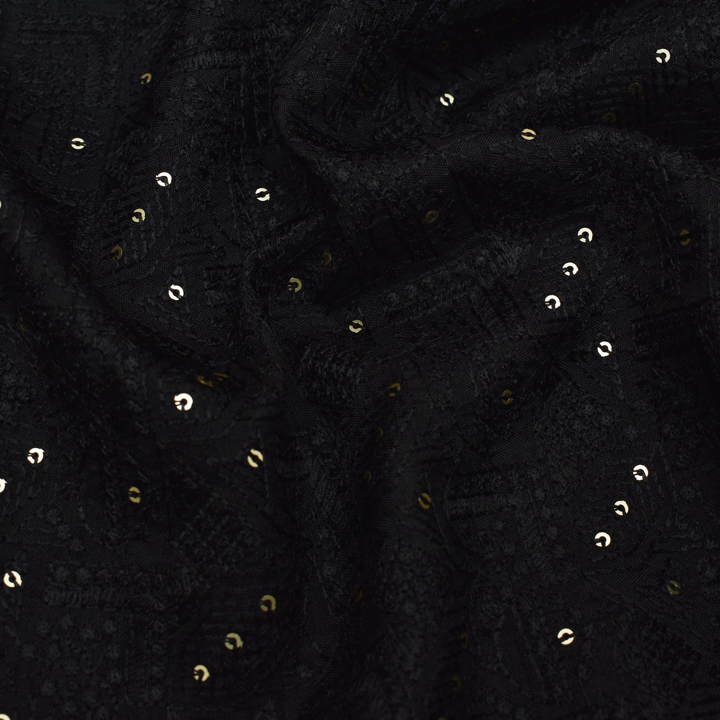 Black Color Nokia Silk Embroidery Fabric