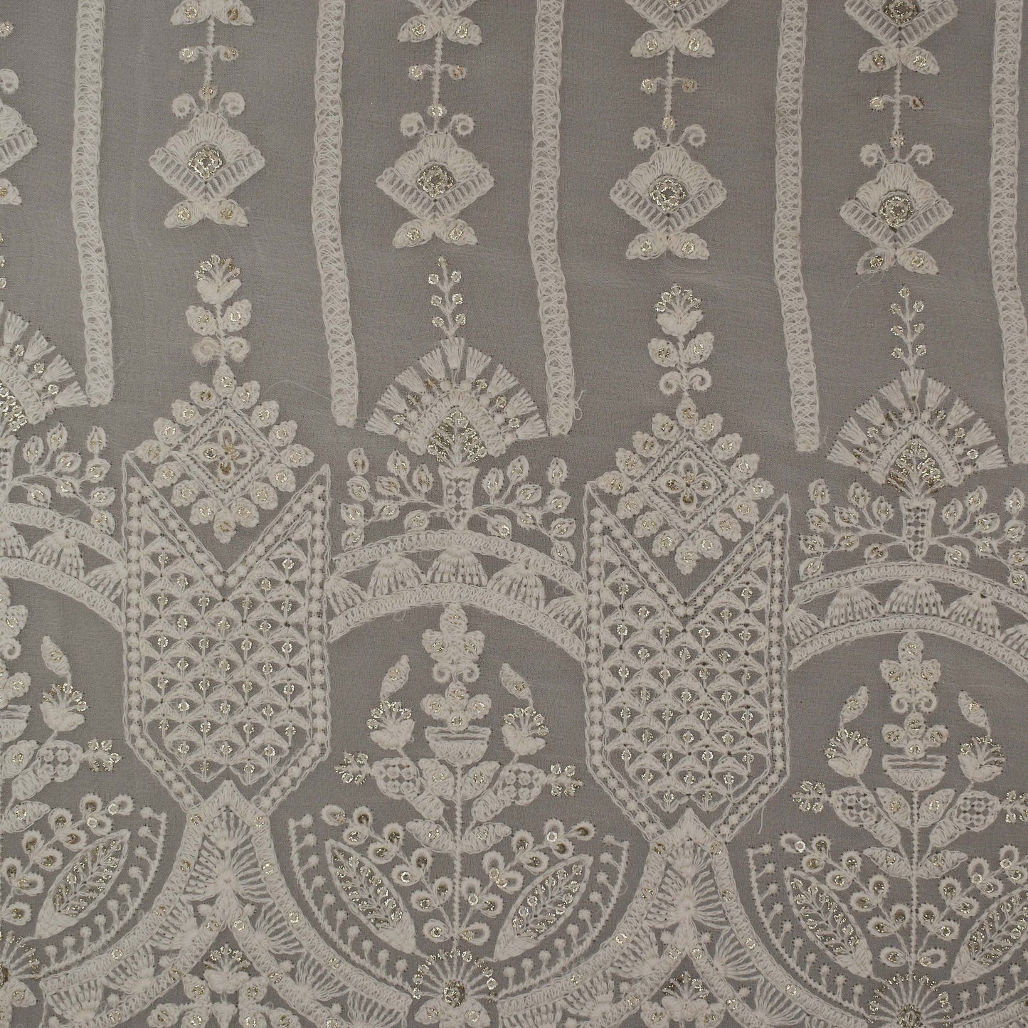 White Color Georgette Embroidery