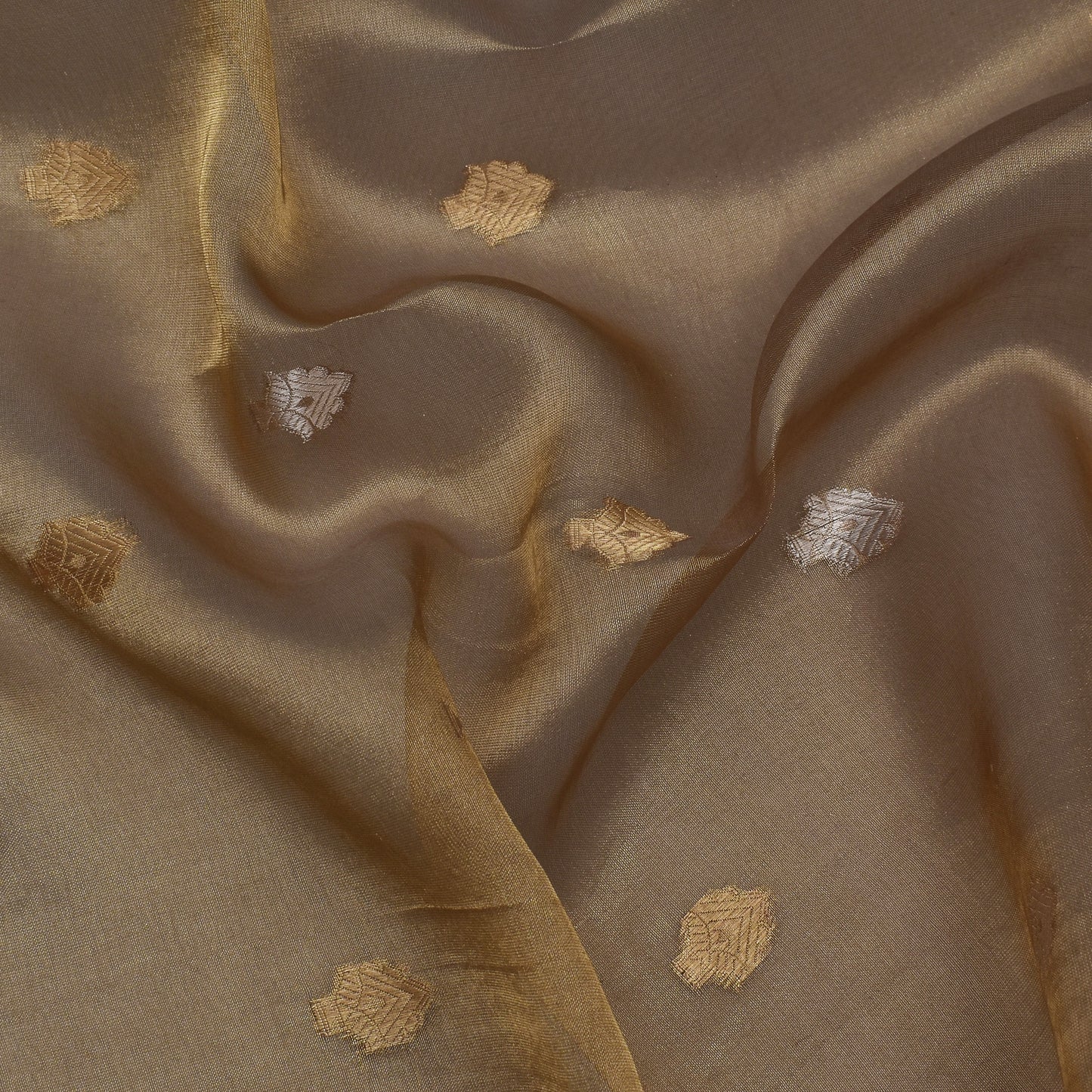 Beige Color Organza Tissue Booti Fabric