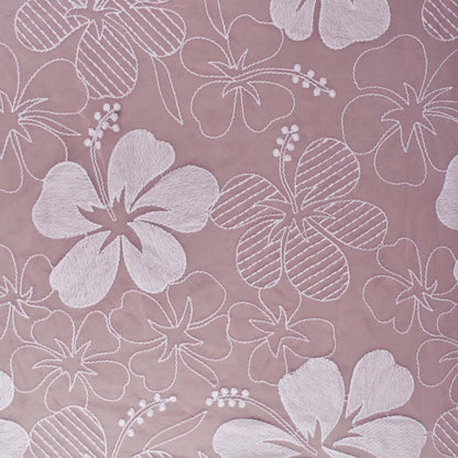 Pink Color Organza Embroidery Fabric