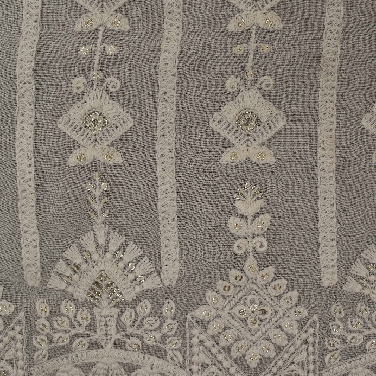 White Color Georgette Embroidery