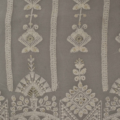 White Color Georgette Embroidery