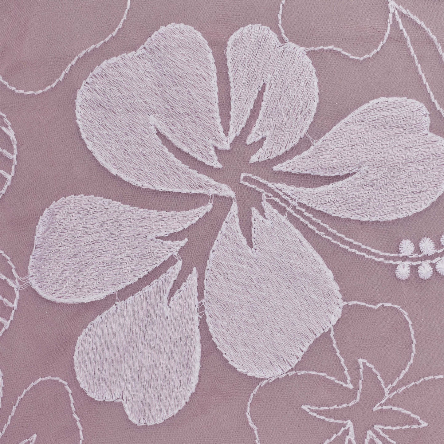 Pink Color Organza Embroidery Fabric