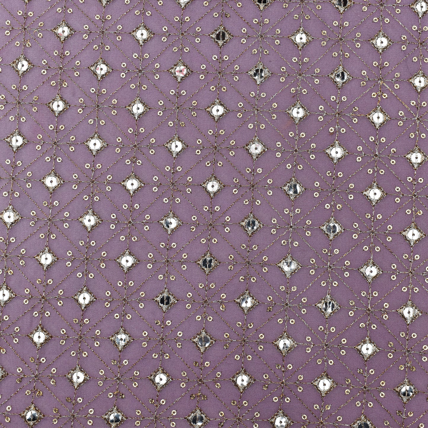 Lavender Color Georgette Embroidery Fabric