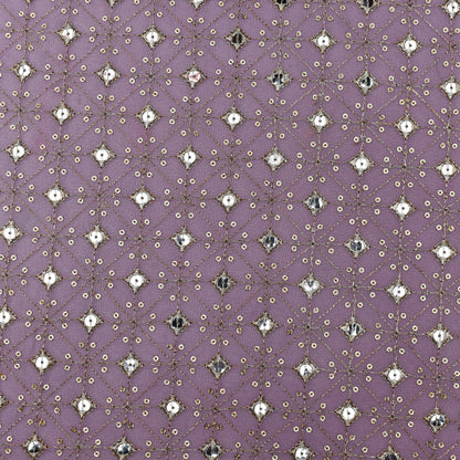 Lavender Color Georgette Embroidery Fabric