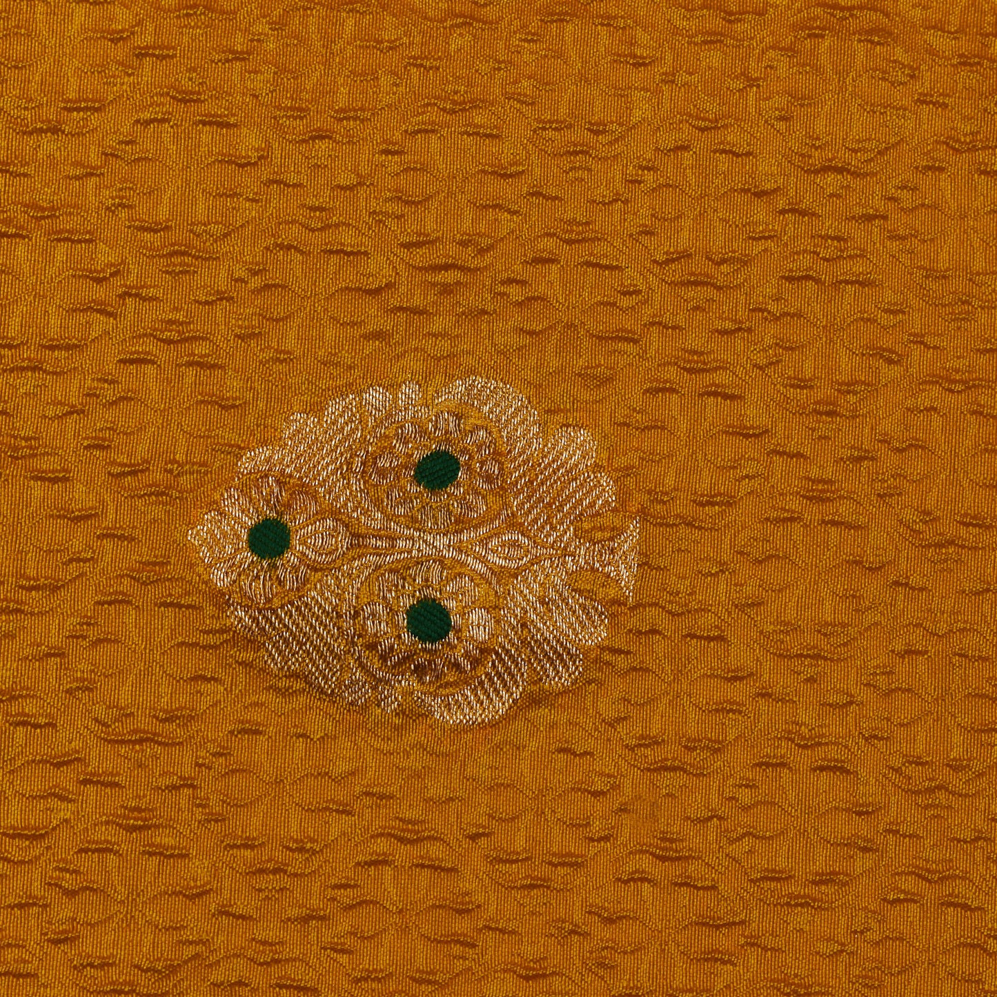 Mustard Color Katan Meena Brocade Fabric