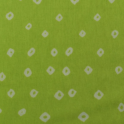 Parrot Green Color Slub Tussar Print Fabric