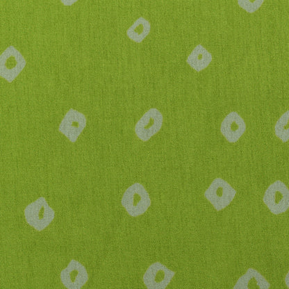 Parrot Green Color Slub Tussar Print Fabric