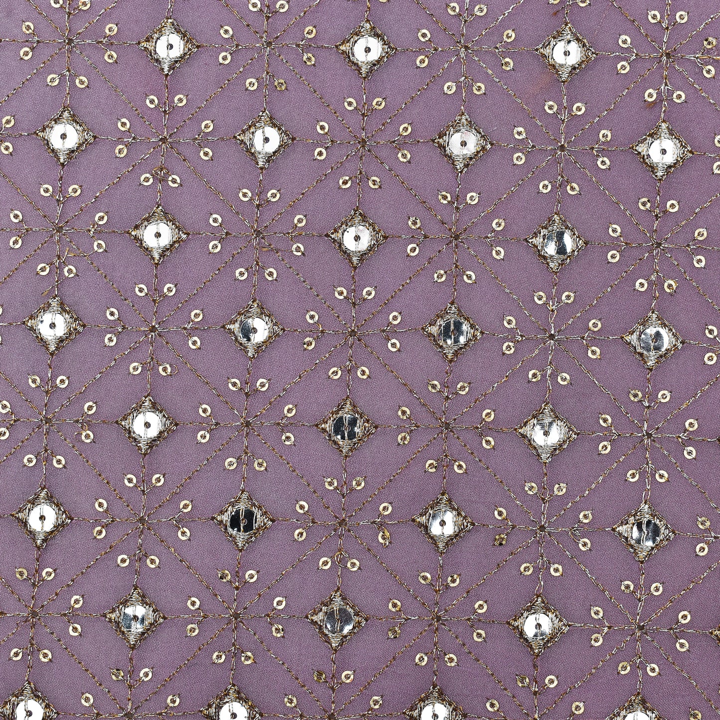 Lavender Color Georgette Embroidery Fabric