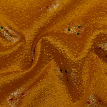 Mustard Color Katan Meena Brocade Fabric