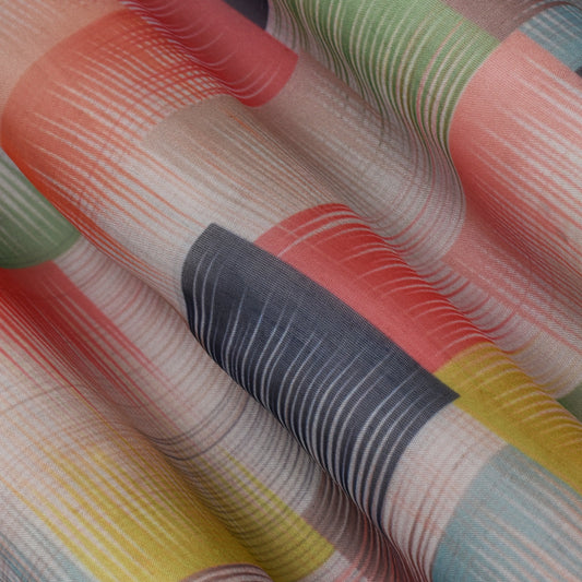 Multi Color Organza Print Fabric
