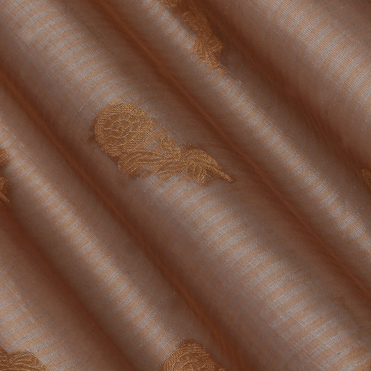 Peach Color Organza Tissue Booti Fabric