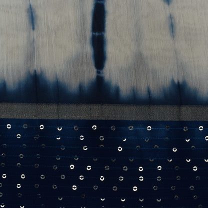 Multi Color Chanderi Tie & Die Border Embroidery Fabric