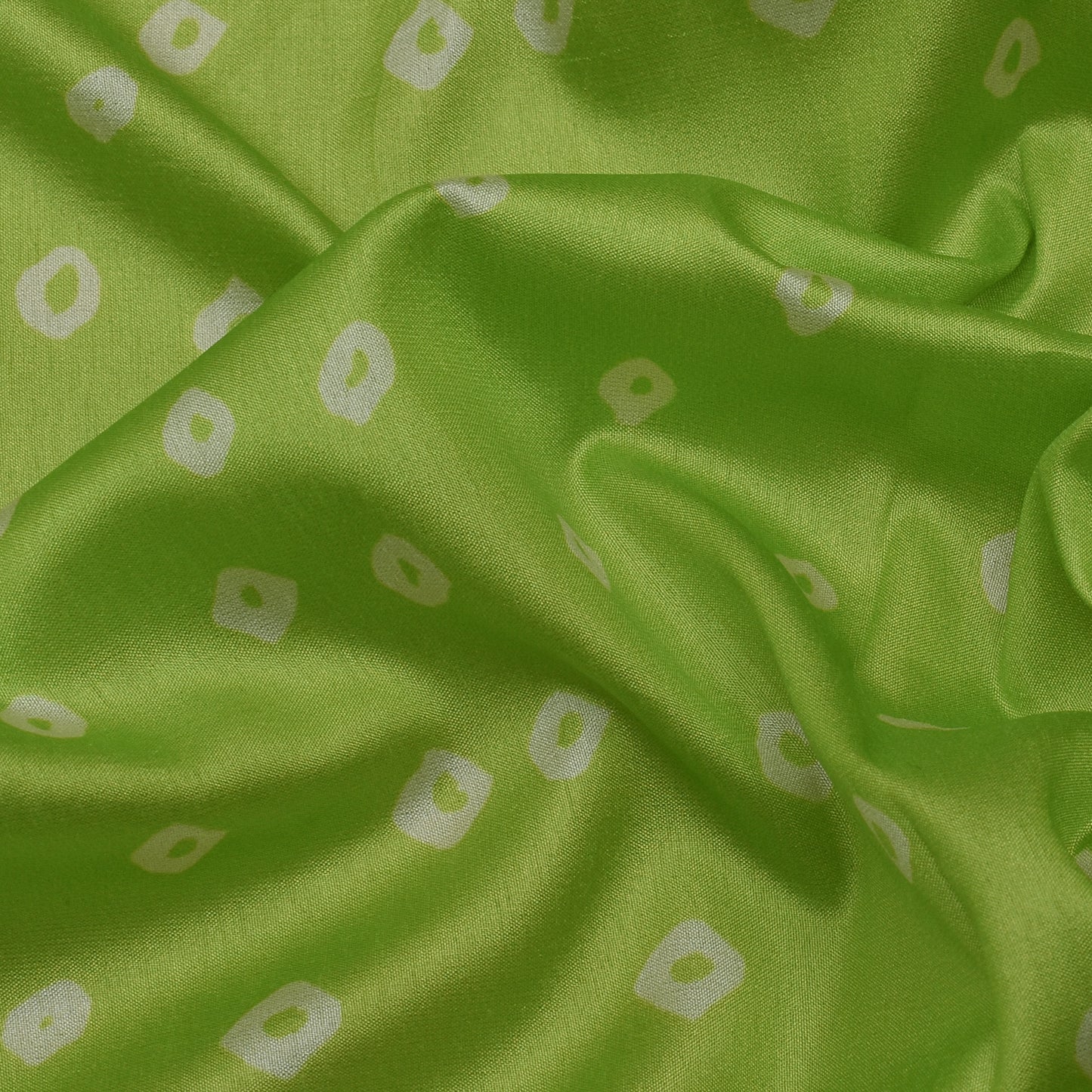 Parrot Green Color Slub Tussar Print Fabric