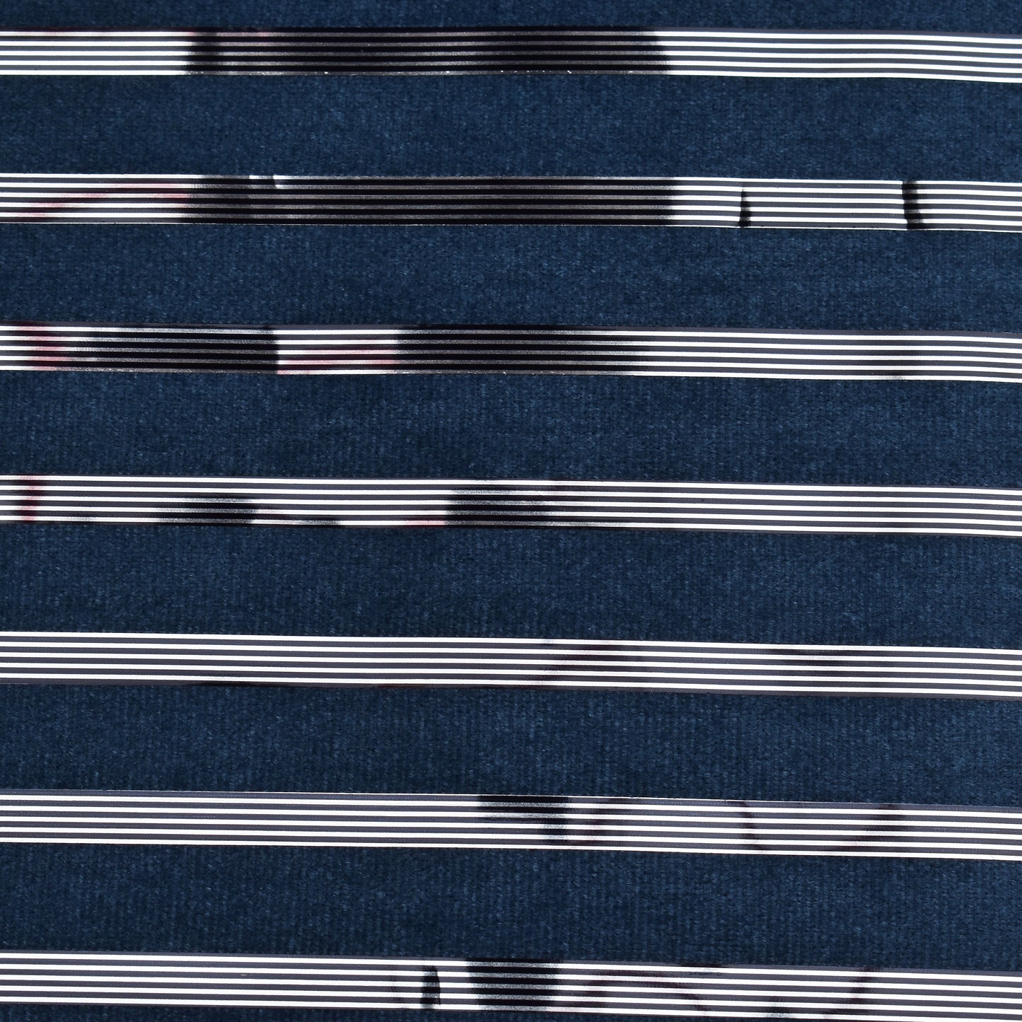 Denim Blue Color Velvet Stripe Fabric