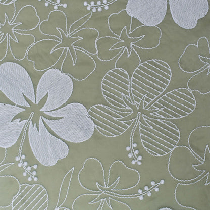 Pista Green Color Organza Embroidery Fabric