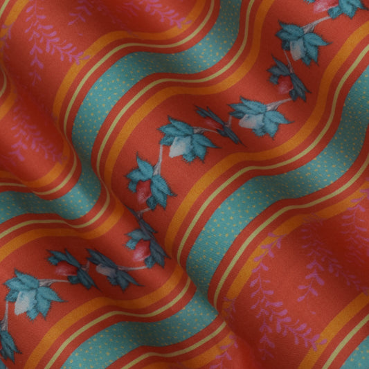 Multi Color Modal Satin Print Fabric