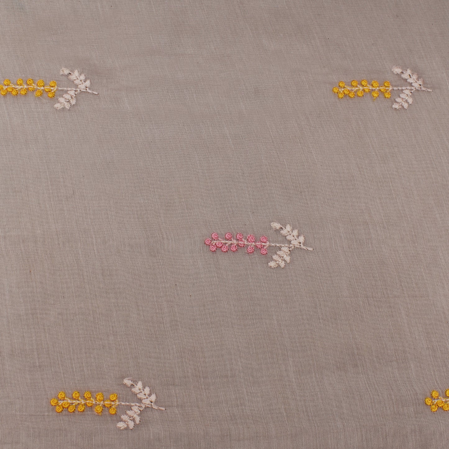 Ivory Pink Color Chanderi Booti Fabric